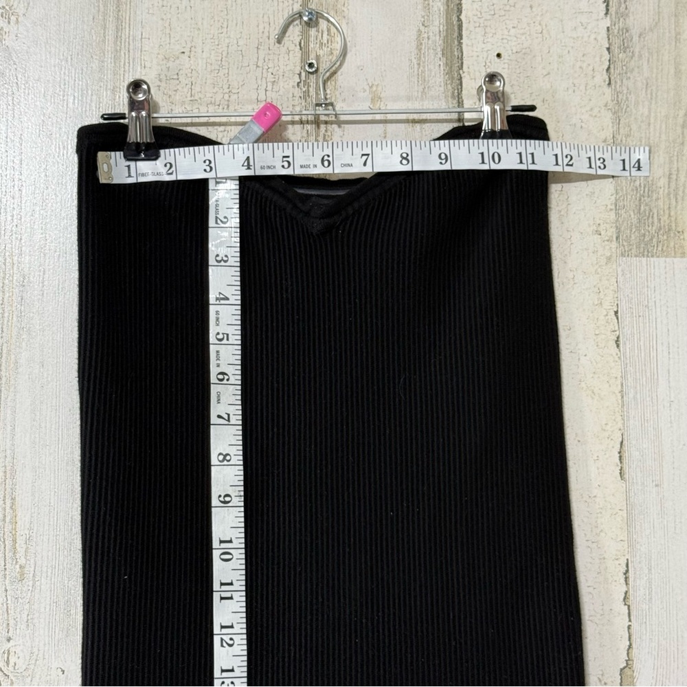 Guess Slimming Black Ribbed Mini Dress Strapless - Picture 5 of 10